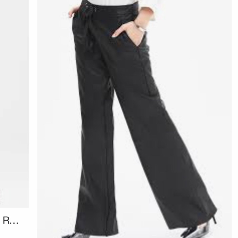 BR Monogram Faux Leather Wide Leg Pant